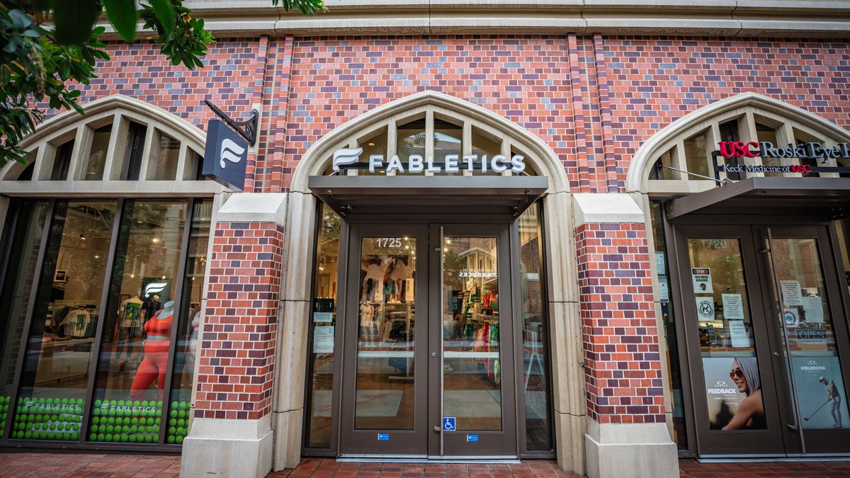 The exterior of Fabletics' store at the University of Southern California